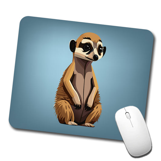 Meerkat Small Mongoose Sitting Low Profile Mouse Pad Mat