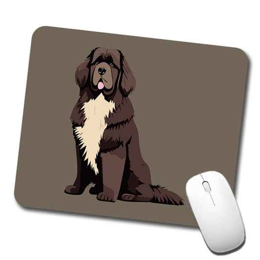 Newfoundland Dog Sitting Low Profile Mouse Pad Mat