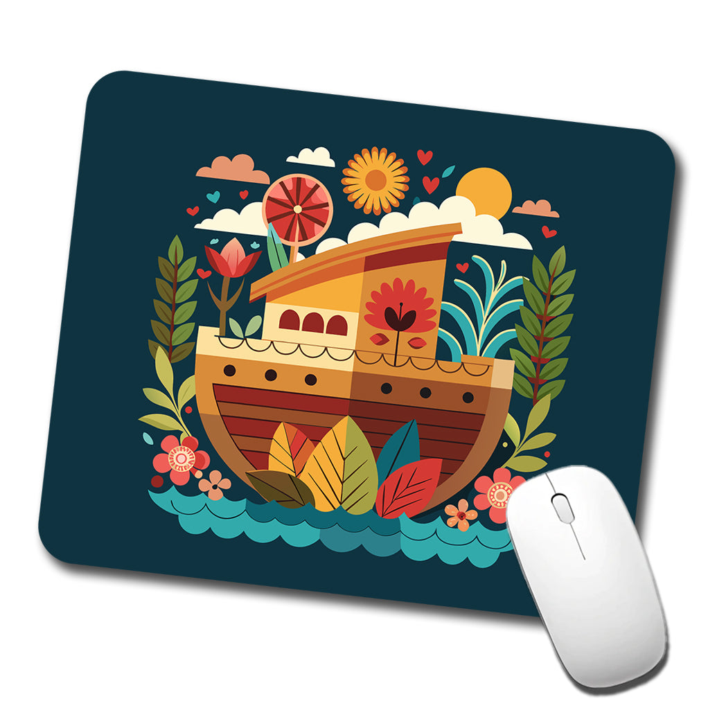 Noah's Ark Floral Bible Story Low Profile Mouse Pad Mat