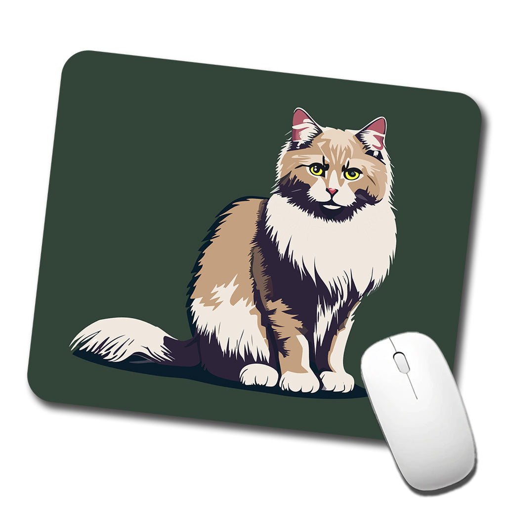 Norwegian Forest Cat Sitting Low Profile Mouse Pad Mat