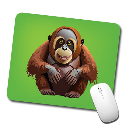 Orangutan Great Ape Sitting Low Profile Mouse Pad Mat