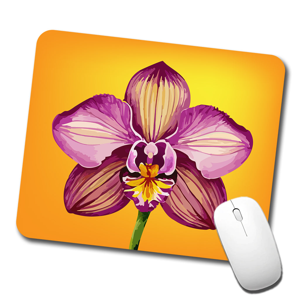 Orchid Flower Watercolor Low Profile Mouse Pad Mat
