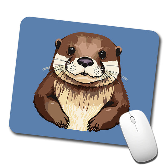 Otter Cute Staring Low Profile Mouse Pad Mat