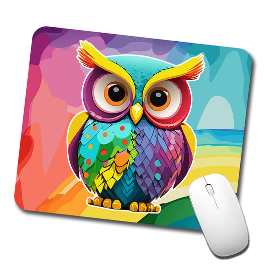 Owl Colorful Low Profile Mouse Pad Mat