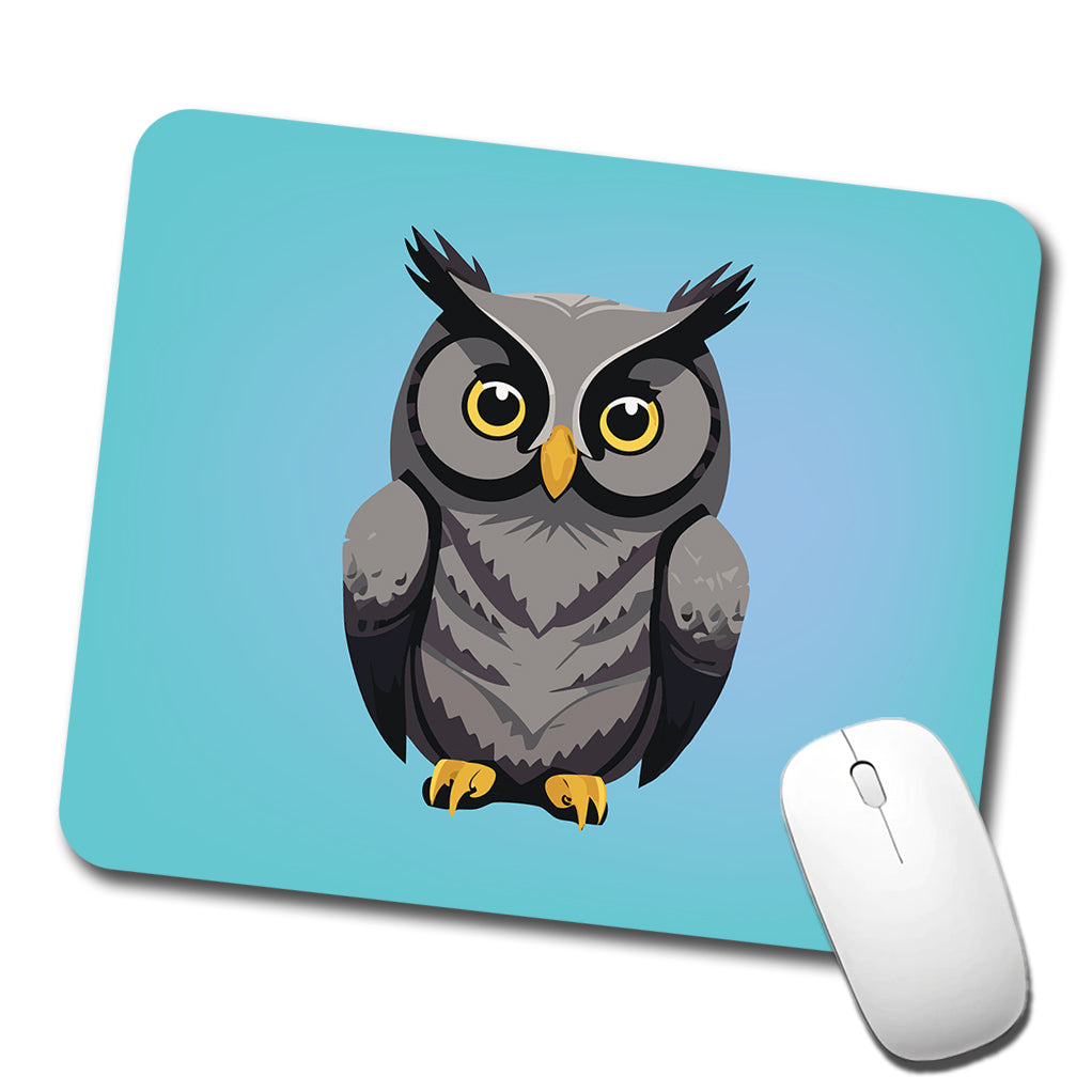 Owl Gray Staring Low Profile Mouse Pad Mat