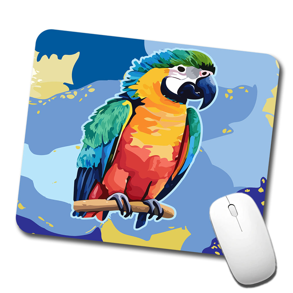 Parrot Bird Colorful Watercolor Low Profile Mouse Pad Mat