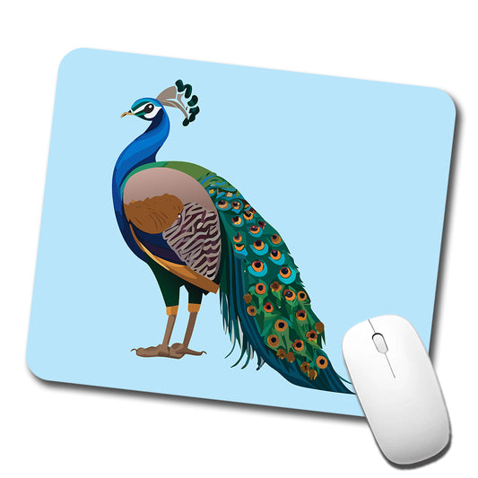 Peacock Indian Peafowl Profile Low Profile Mouse Pad Mat