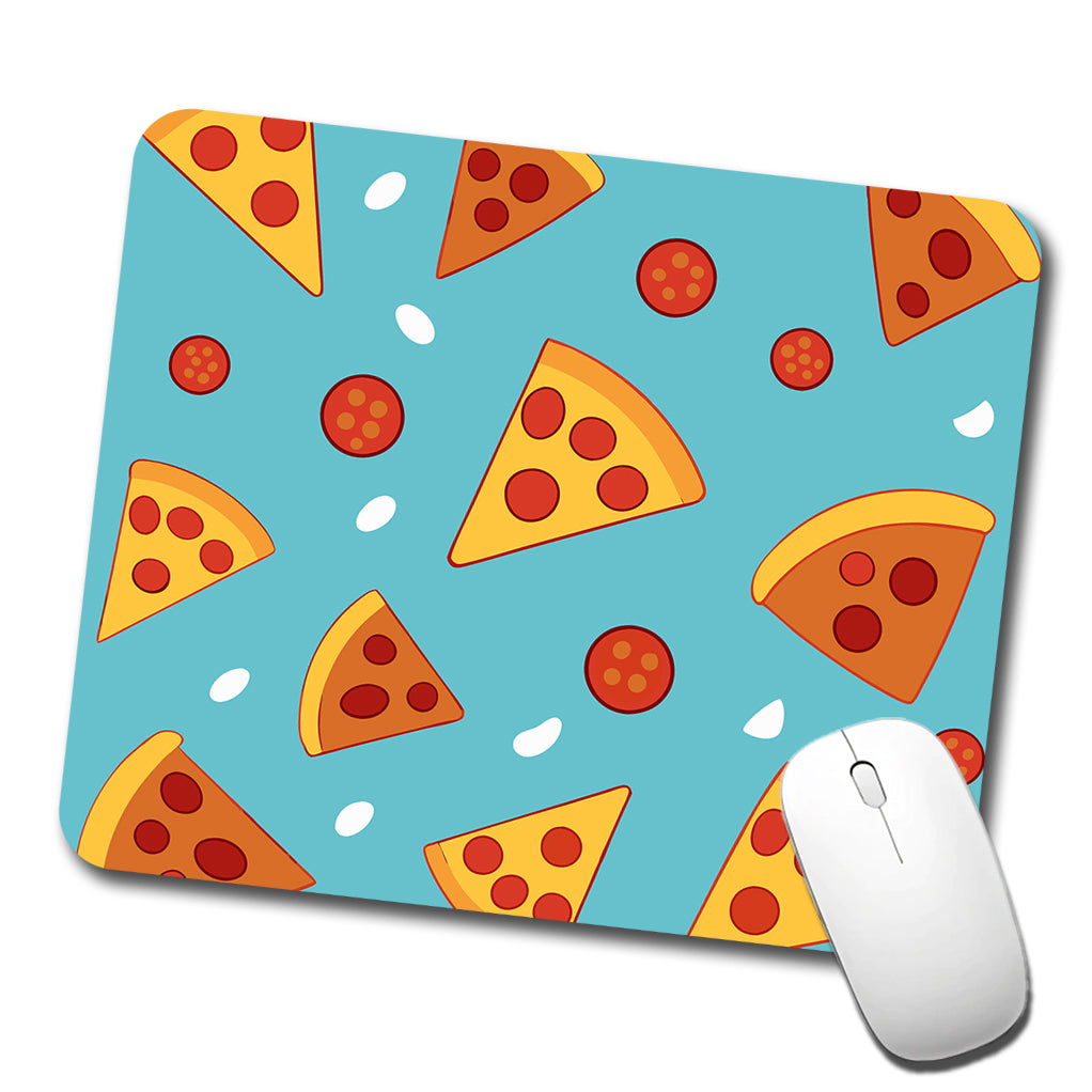 Pepperoni Pizza Scattered Pattern Low Profile Mouse Pad Mat