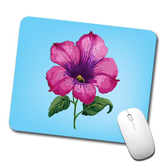 Petunia Flower Watercolor Pink Low Profile Mouse Pad Mat