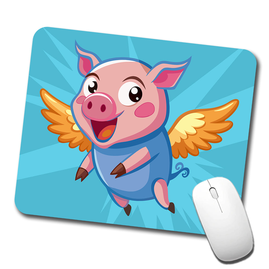 Pig Flying Silly Funny Low Profile Mouse Pad Mat