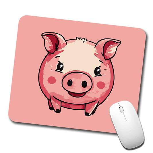 Pig Smiling Standing Low Profile Mouse Pad Mat