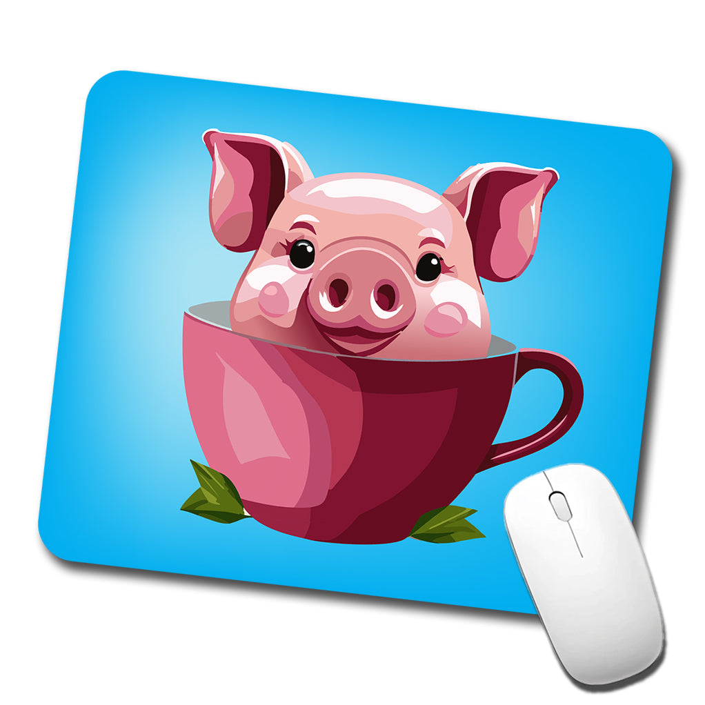 Pig Teacup Low Profile Mouse Pad Mat