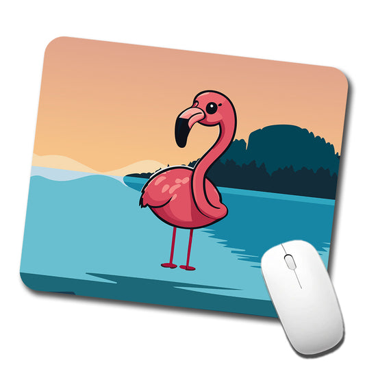 Pink Flamingo Sweet Low Profile Mouse Pad Mat