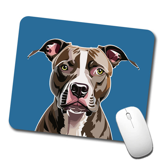 Pit Bull Dog Face Staring Low Profile Mouse Pad Mat