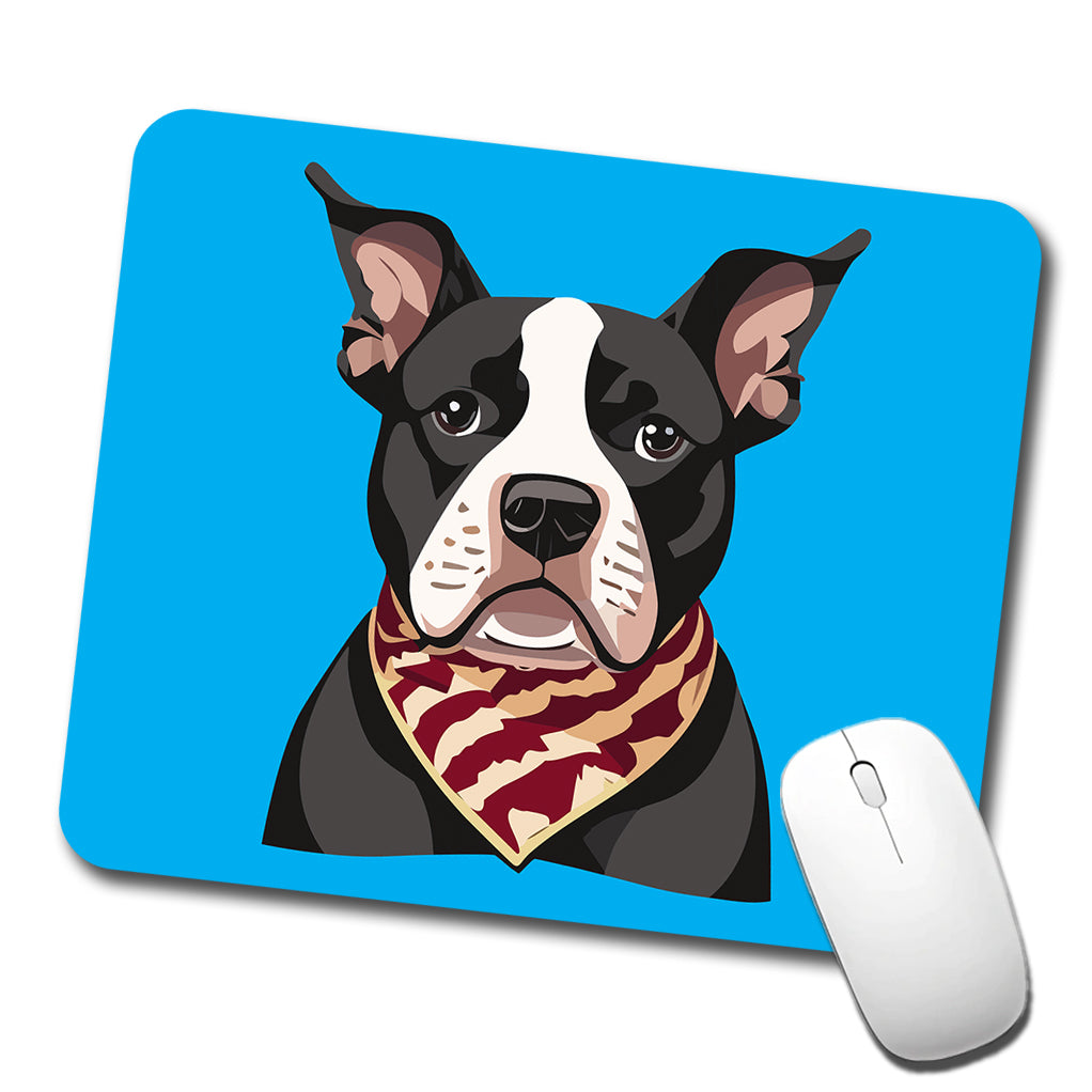 Pit Bull Dog Wearing Bandana Low Profile Mouse Pad Mat
