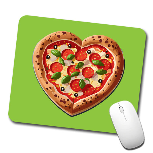 Pizza Heart Love Low Profile Mouse Pad Mat
