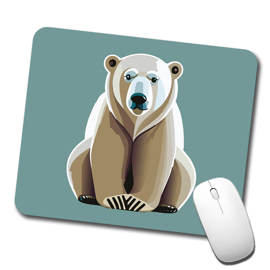 Polar Bear Sitting Low Profile Mouse Pad Mat