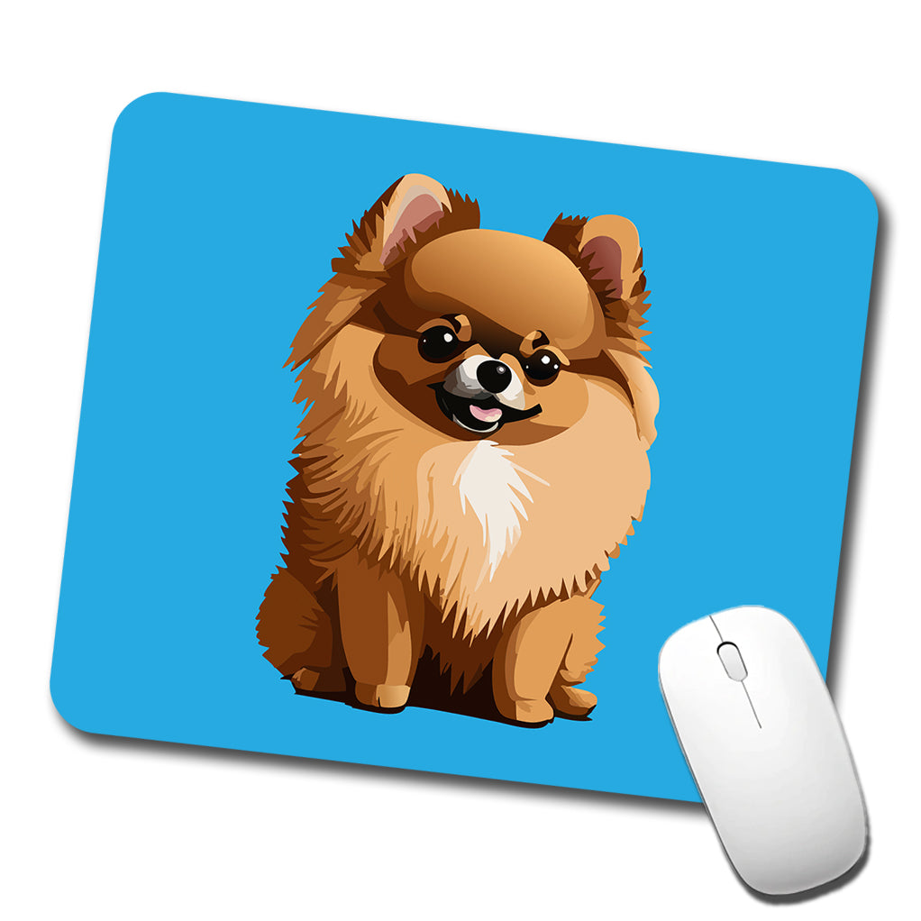 Pomeranian Dog Sitting Low Profile Mouse Pad Mat