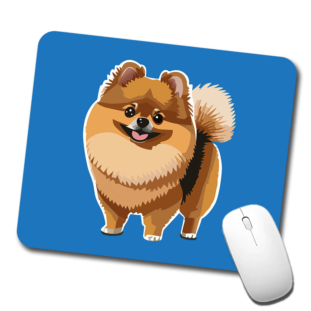 Pomeranian Dog Standing Low Profile Mouse Pad Mat