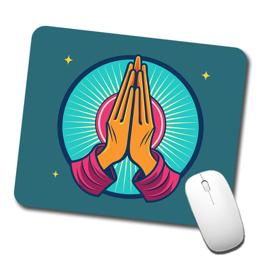 Prayer Praying Pleading Hands Christian Religion Low Profile Mouse Pad Mat
