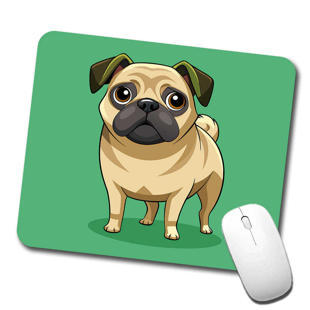 Pug Cute Standing Low Profile Mouse Pad Mat