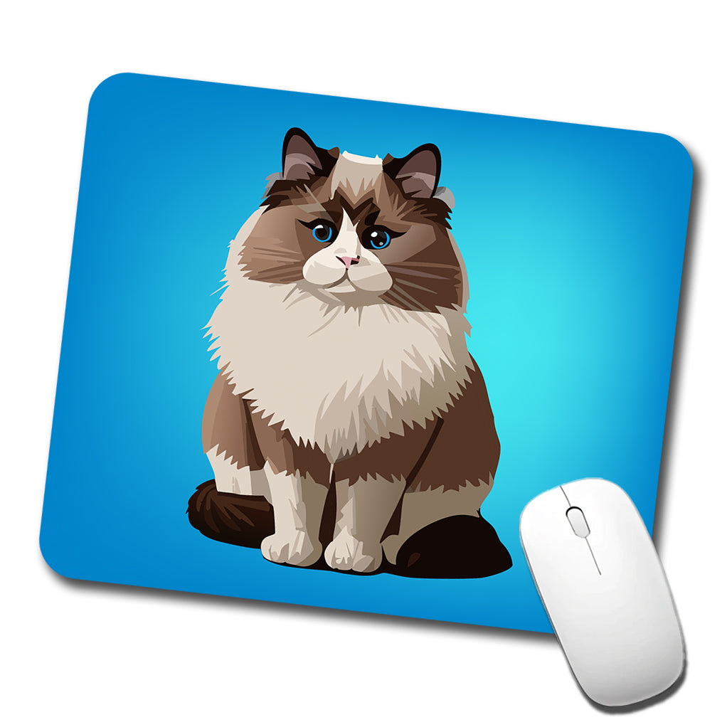 Ragdoll Cat Sitting Low Profile Mouse Pad Mat