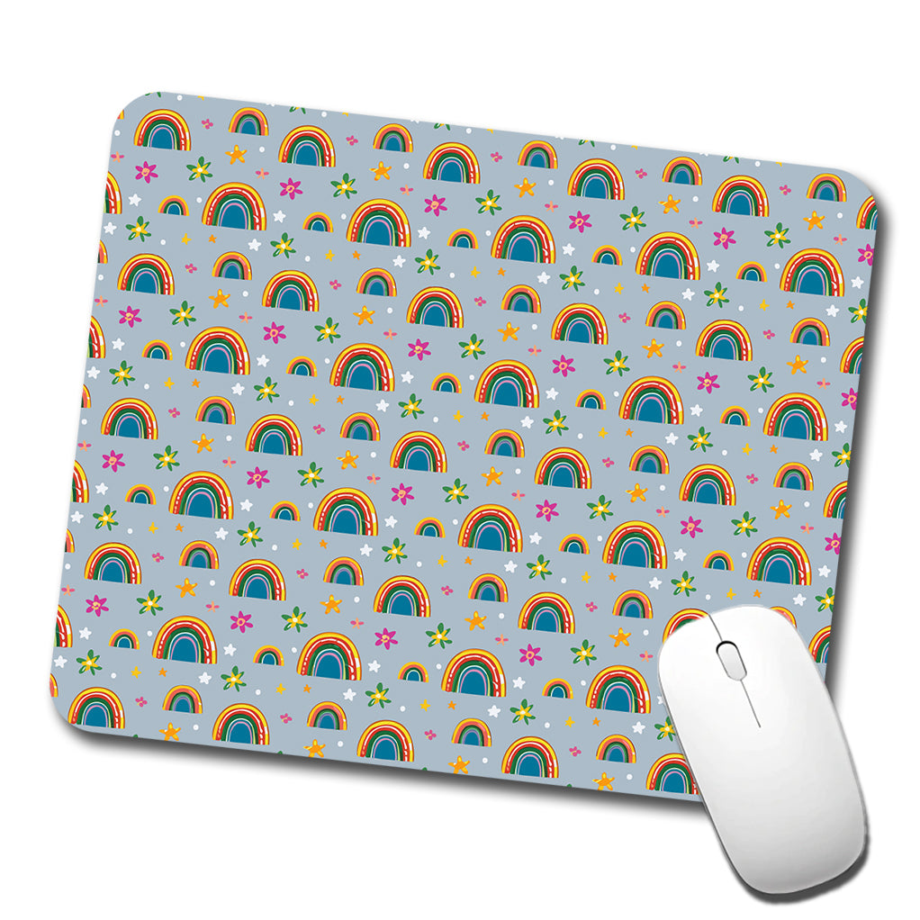 Rainbows and Stars Pattern Low Profile Mouse Pad Mat