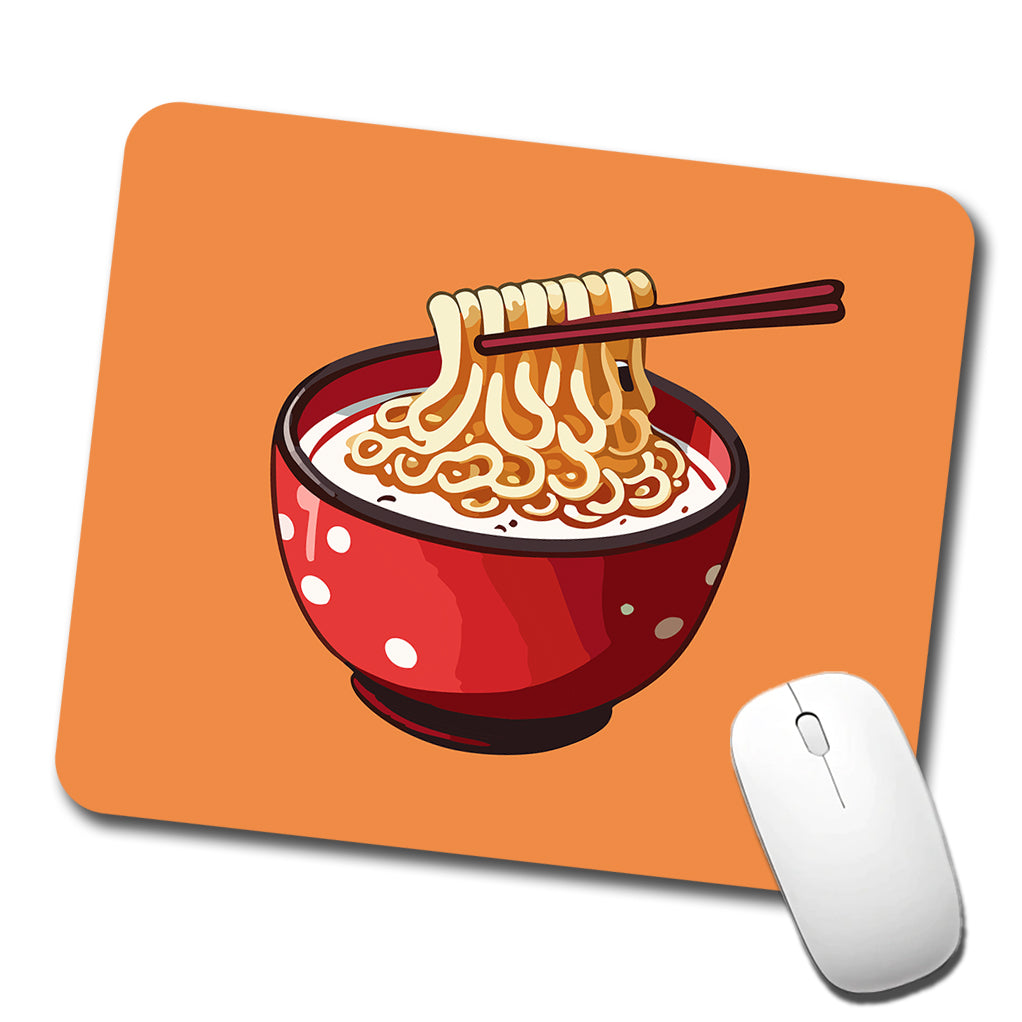 Ramen Red Bowl Chopsticks Food Low Profile Mouse Pad Mat