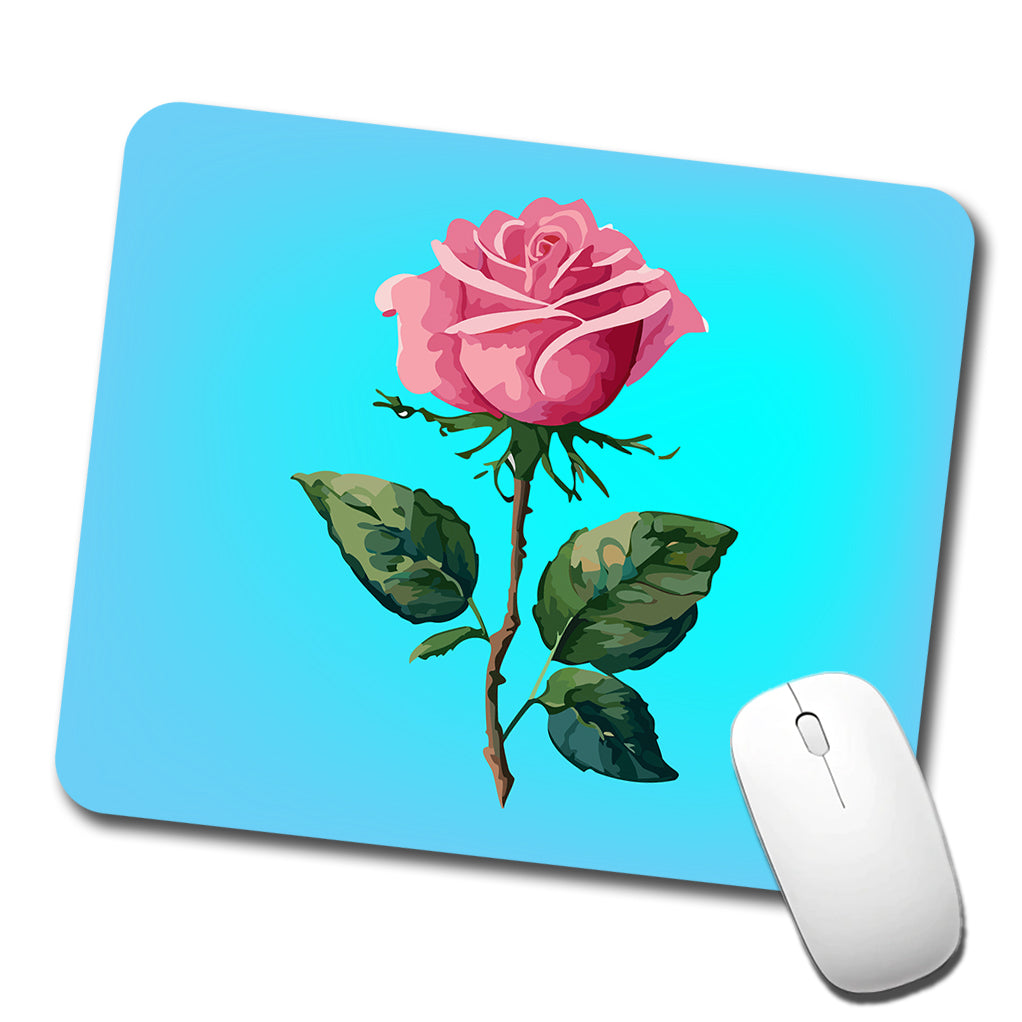 Rose Roses Pink Flower Watercolor Low Profile Mouse Pad Mat