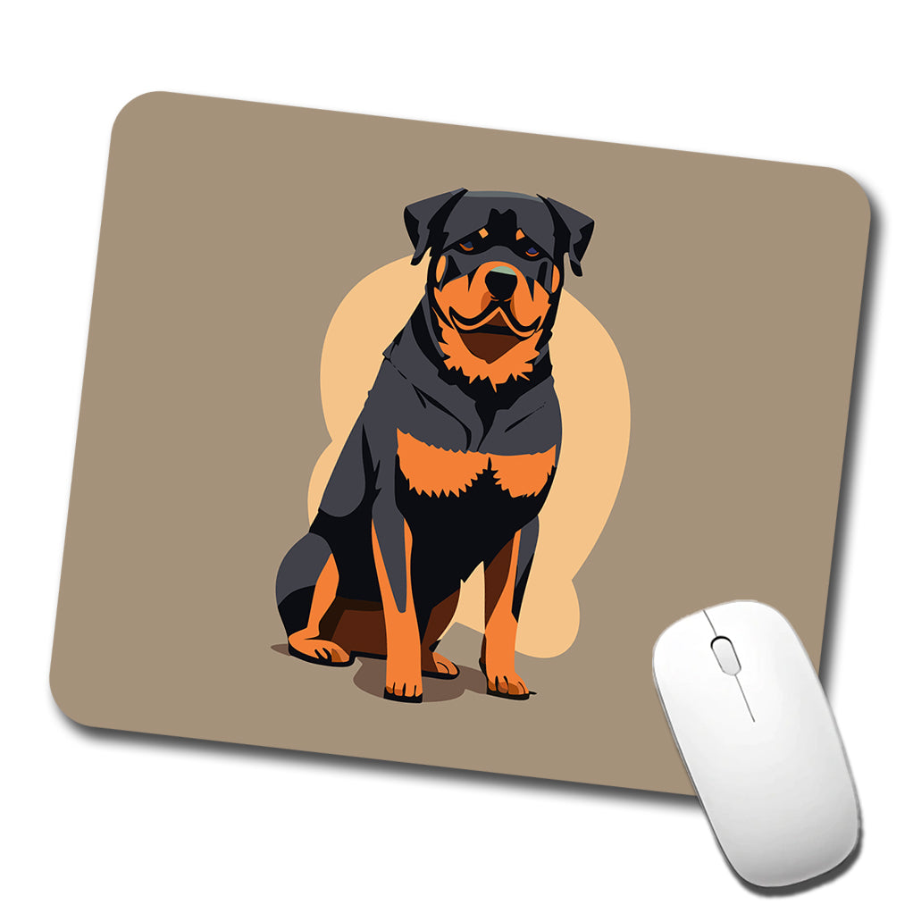 Rottweiler Dog Sitting Low Profile Mouse Pad Mat