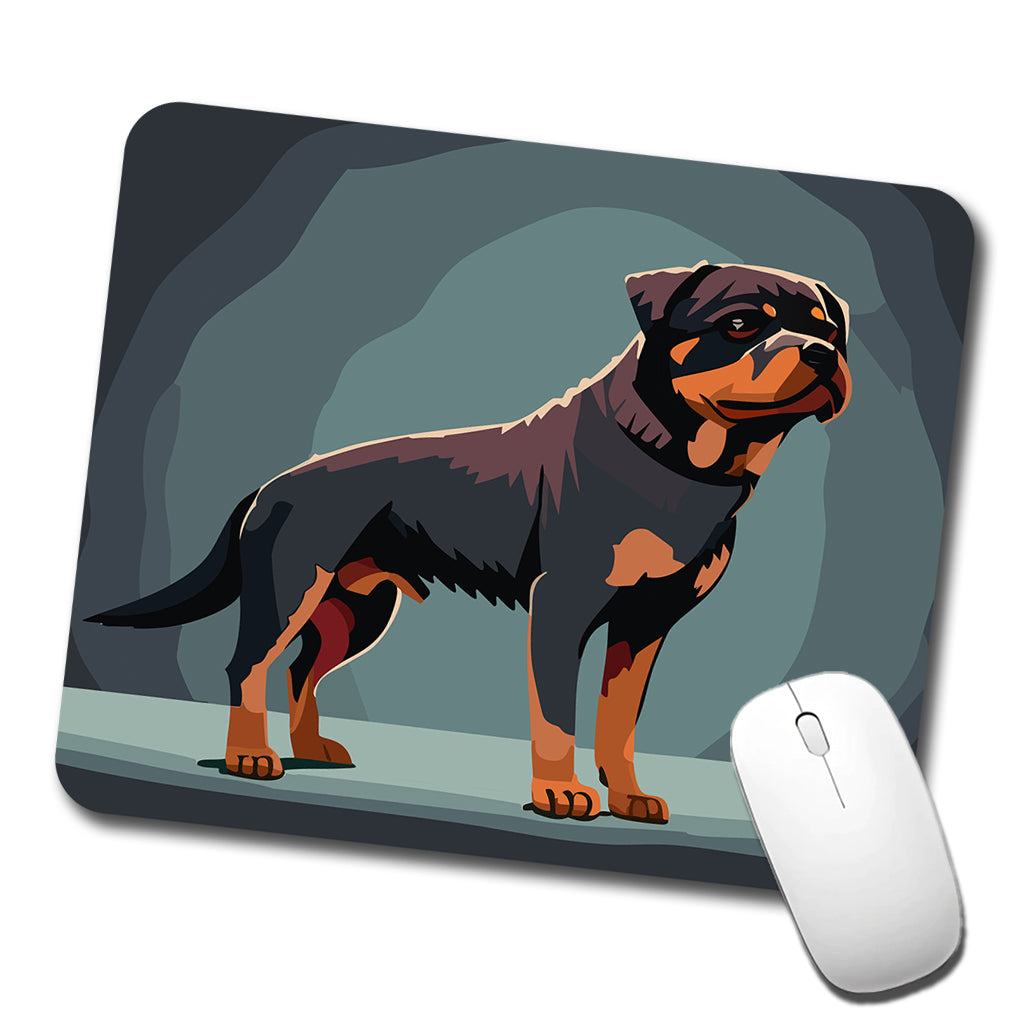 Rottweiler Dog Standing Low Profile Mouse Pad Mat