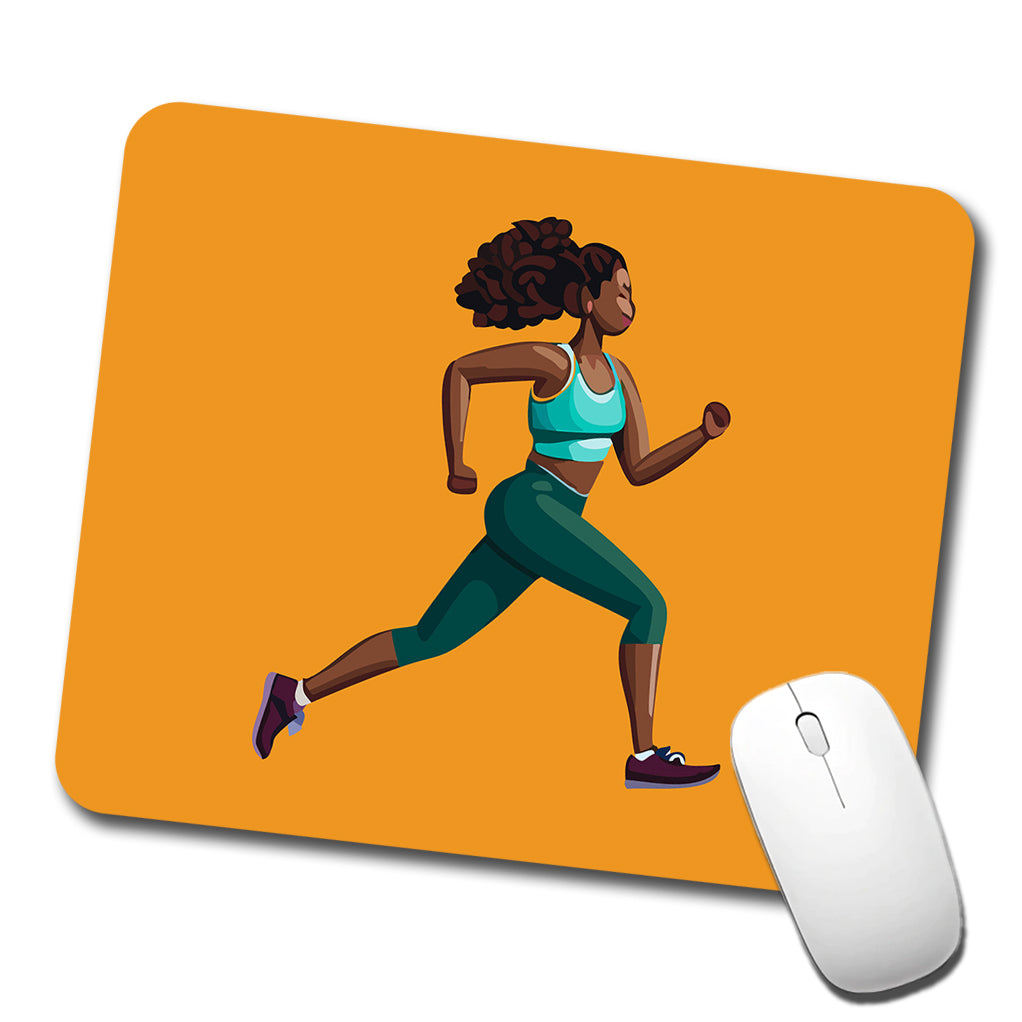 Running Jogging Woman Exercise Low Profile Mouse Pad Mat