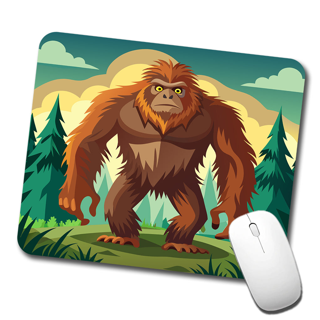 Sasquatch Big Foot Drawing Low Profile Mouse Pad Mat