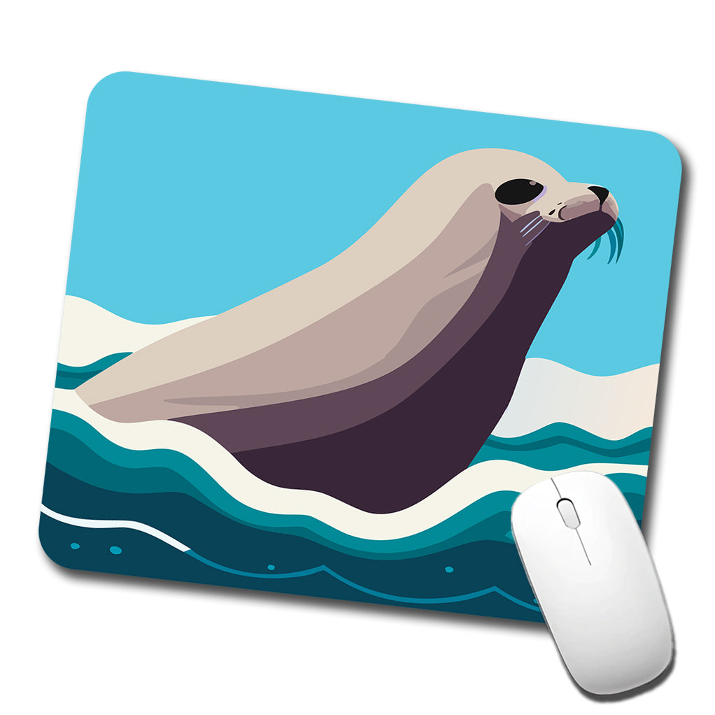 Seal Swimming in Ocean Sea Low Profile Mouse Pad Mat