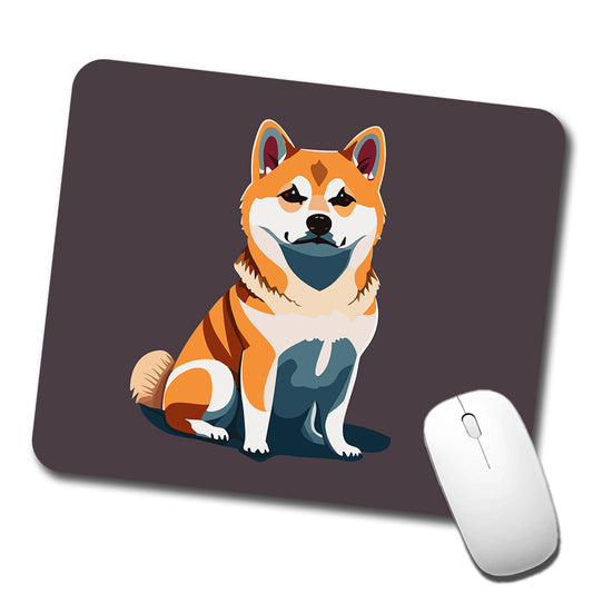 Shiba Inu Dog Sitting Low Profile Mouse Pad Mat