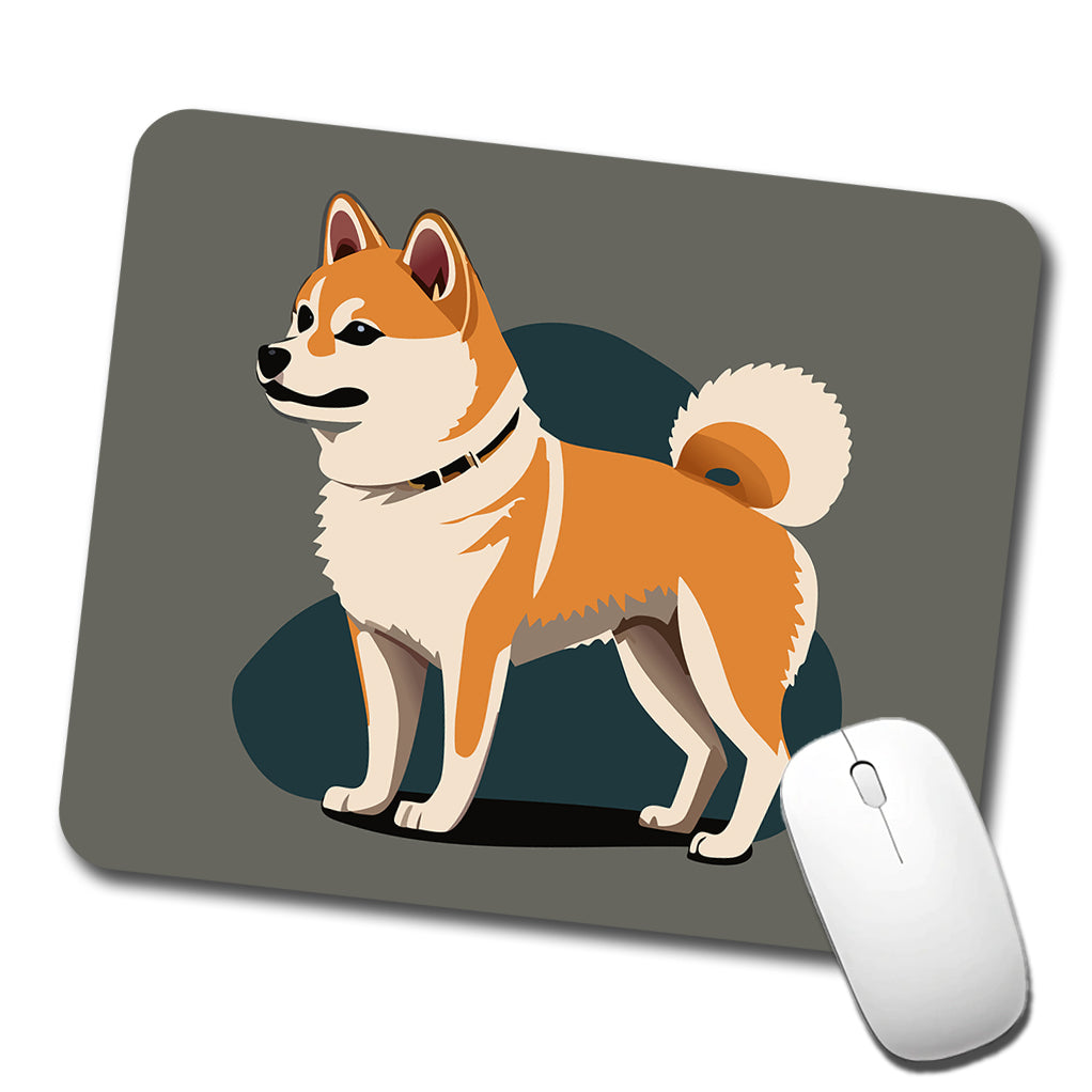 Shiba Inu Dog Standing Low Profile Mouse Pad Mat