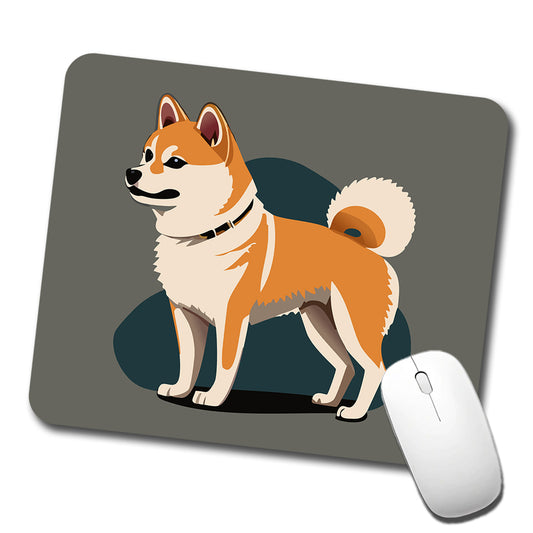 Shiba Inu Dog Standing Low Profile Mouse Pad Mat