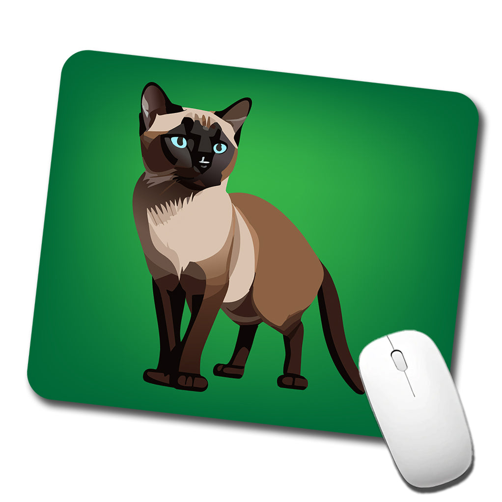 Siamese Cat Standing Low Profile Mouse Pad Mat