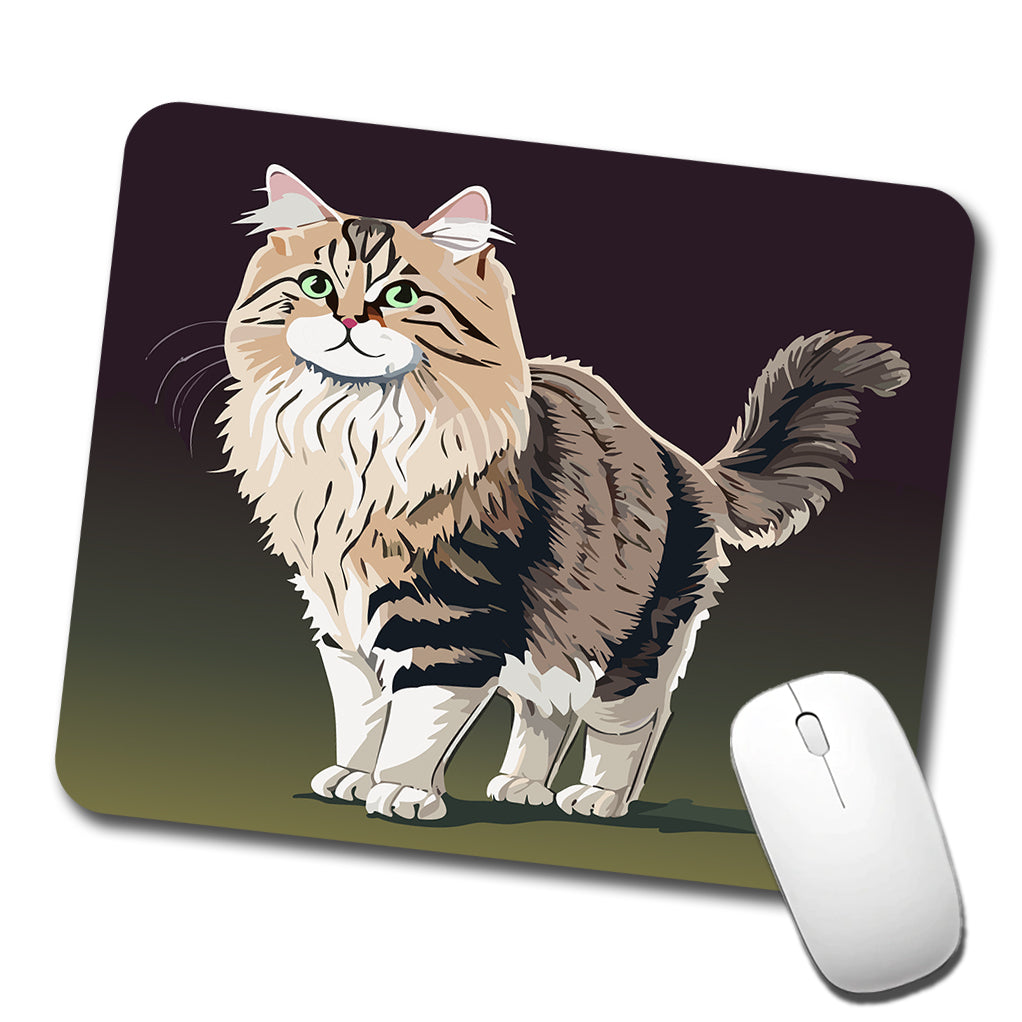 Siberian Cat Standing Low Profile Mouse Pad Mat
