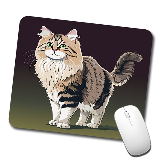 Siberian Cat Standing Low Profile Mouse Pad Mat