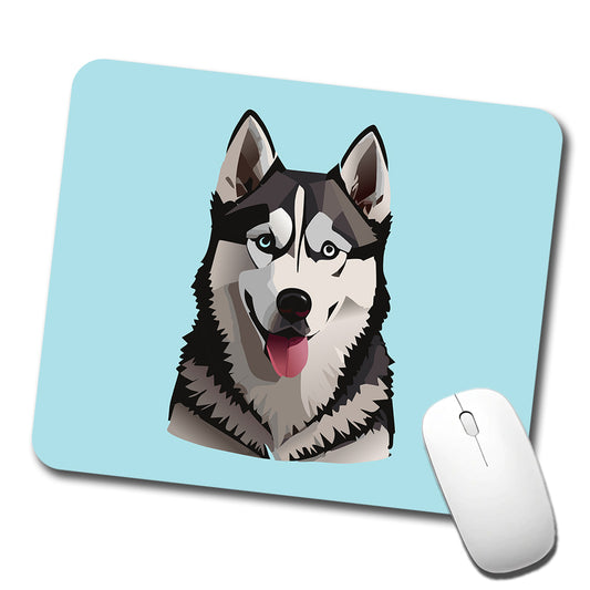 Siberian Husky Dog Tongue Out Low Profile Mouse Pad Mat