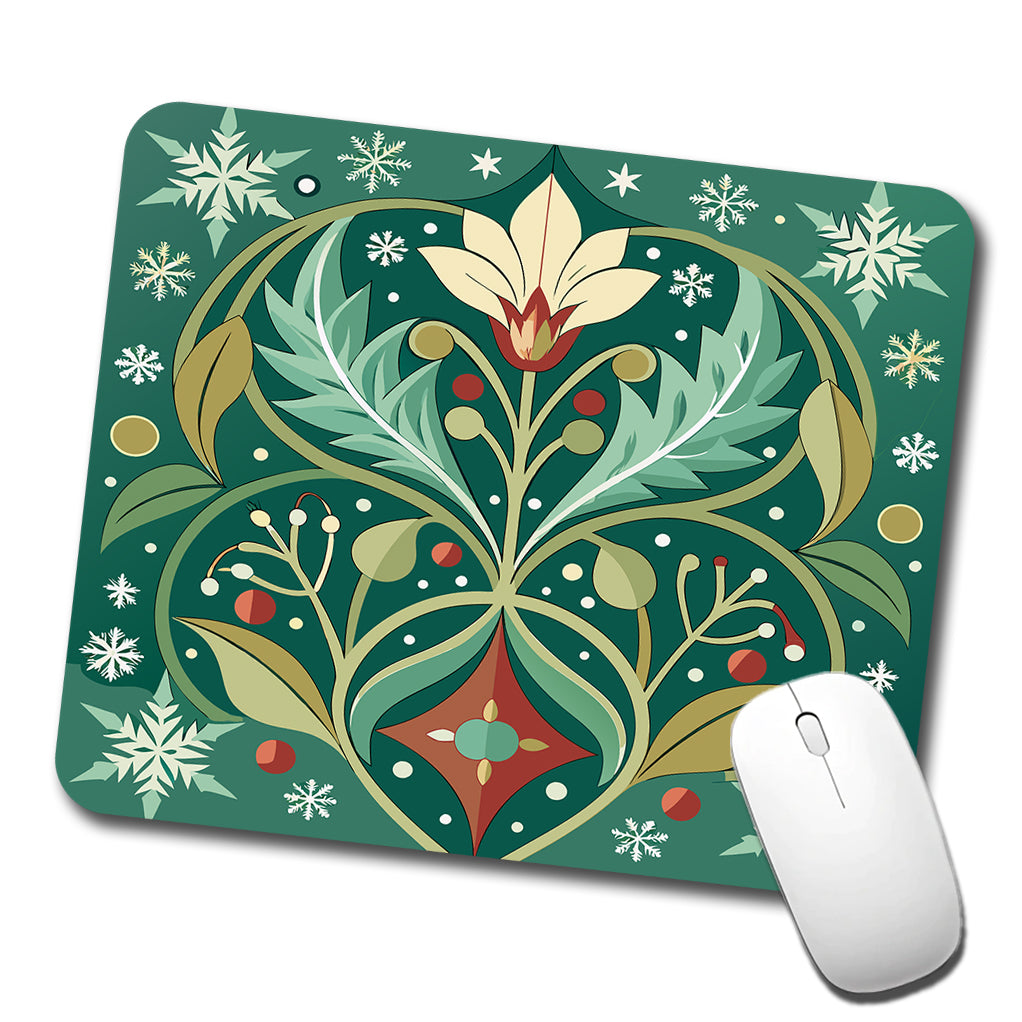 Snowflakes Winter Art Nouveau Low Profile Mouse Pad Mat