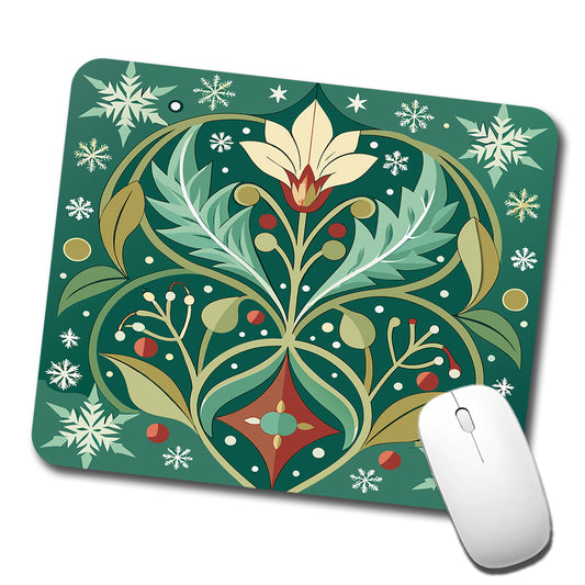 Snowflakes Winter Art Nouveau Low Profile Mouse Pad Mat