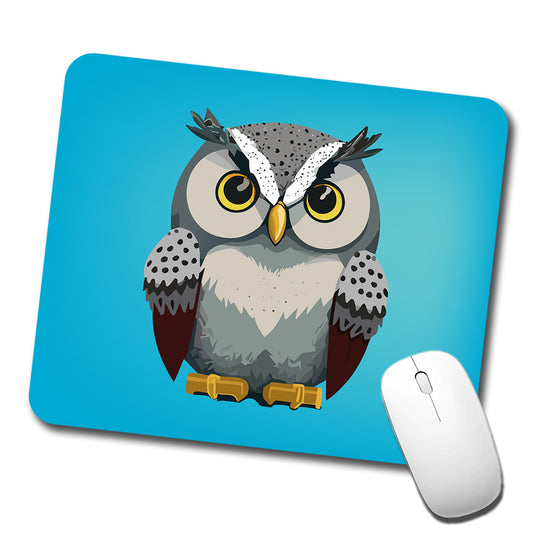 Snowy Owl Staring Low Profile Mouse Pad Mat