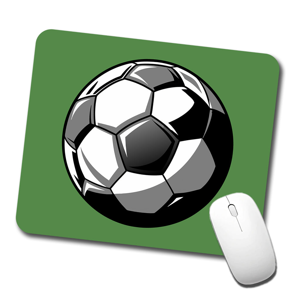 Soccer Ball Football Black White Gray Low Profile Mouse Pad Mat