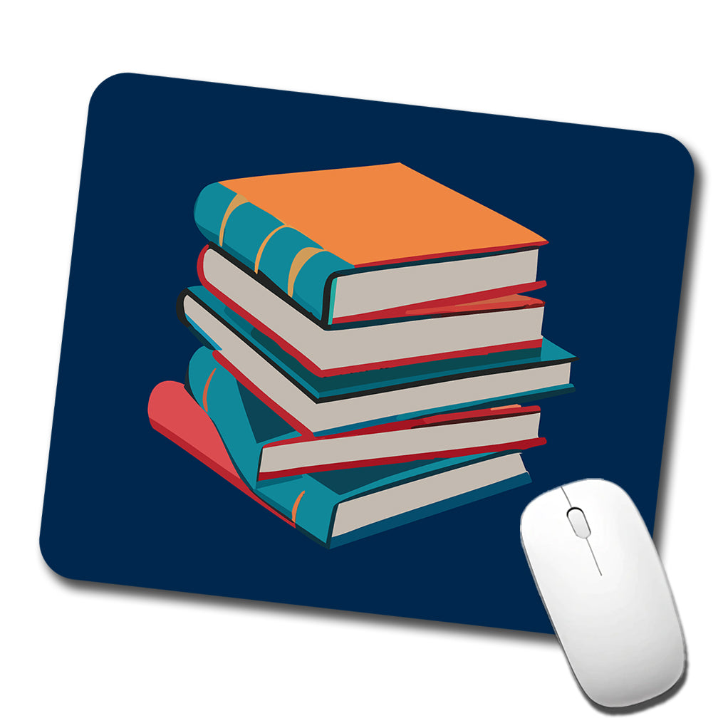 Stack of Books Reading Low Profile Mouse Pad Mat