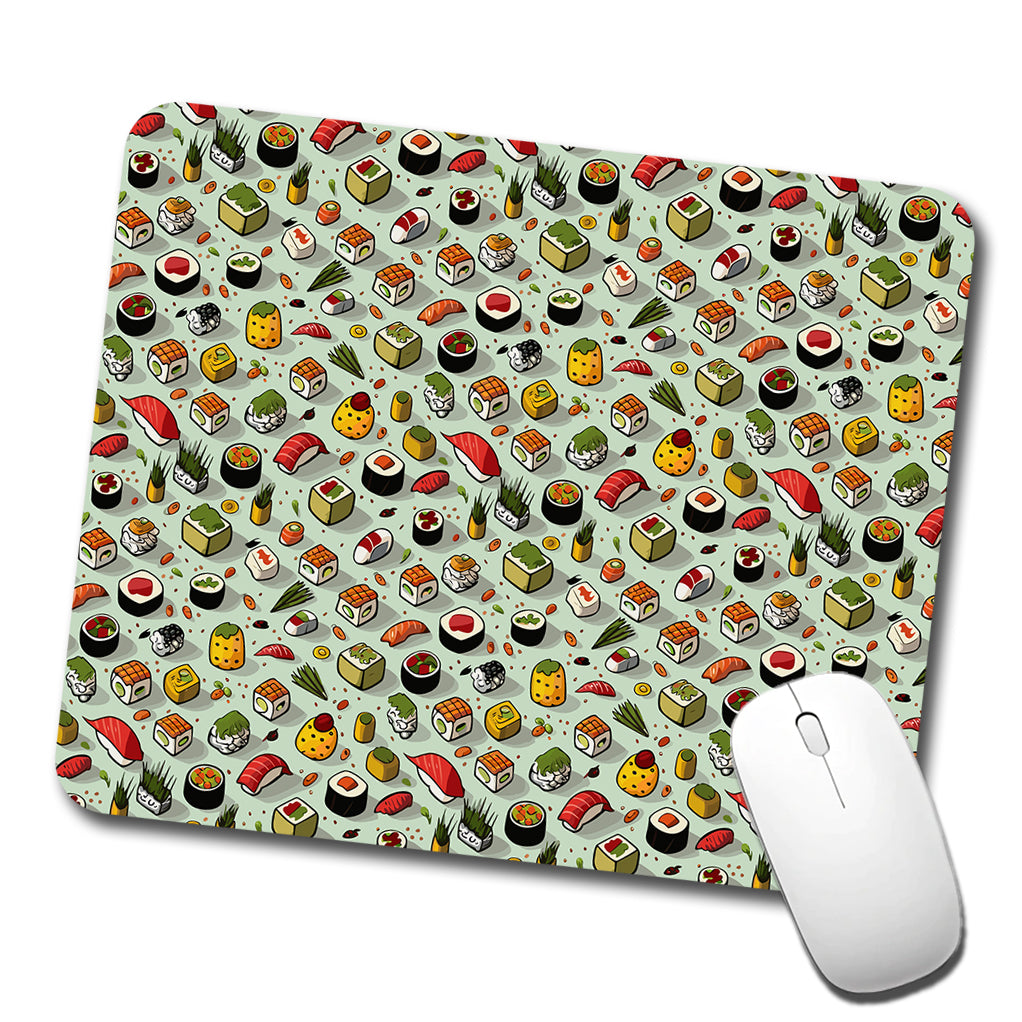 Sushi Food Fun Pattern Low Profile Mouse Pad Mat