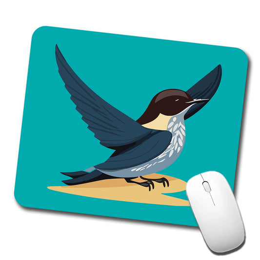 Swallow Bird Blue Low Profile Mouse Pad Mat