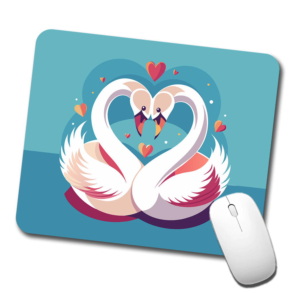 Swans in Love Anniversary Wedding Valentines Day Low Profile Mouse Pad Mat