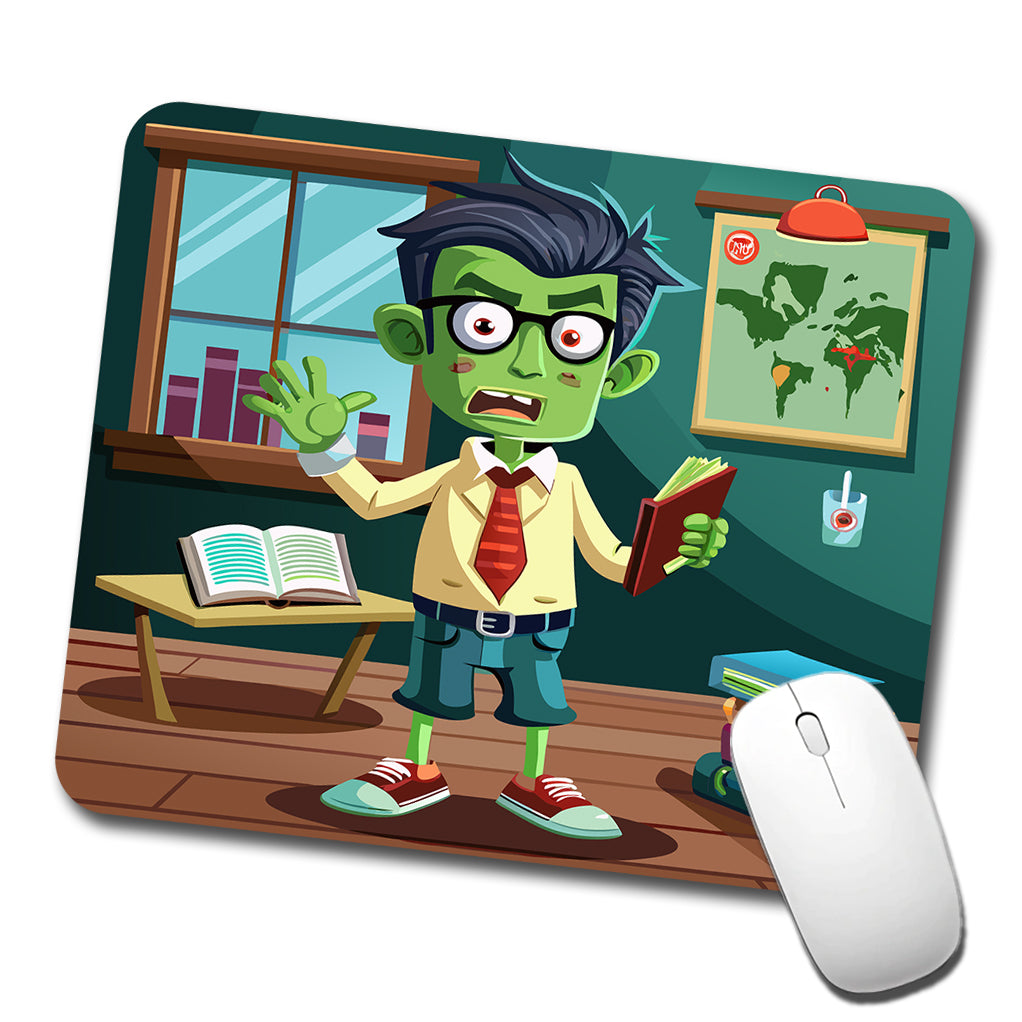 Teacher Zombie Man Male Funny Low Profile Mouse Pad Mat